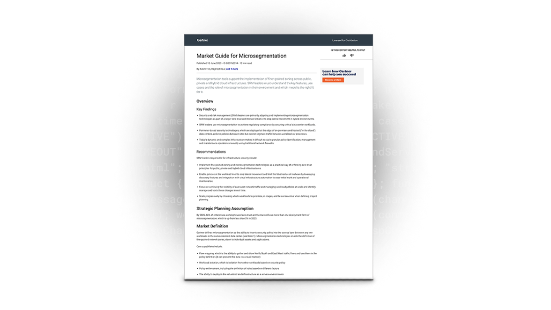 Market Guide for Microsegmentation ホワイトペーパー