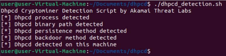 To detect whether your system is infected, run our detection script for locating dhpcd traces