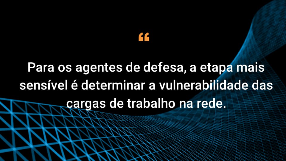 Para os defensores, o mais importante é determinar a vulnerabilidade das cargas de trabalho em sua rede.