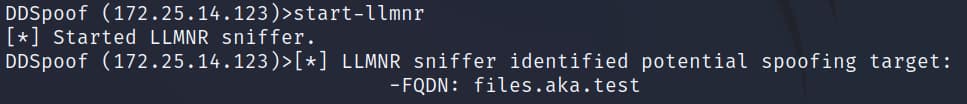 This command starts an LLMNR sniffer that will notify us about LLMNR queries in the network, which could lead us toward potential spoofing targets (Figure 14).