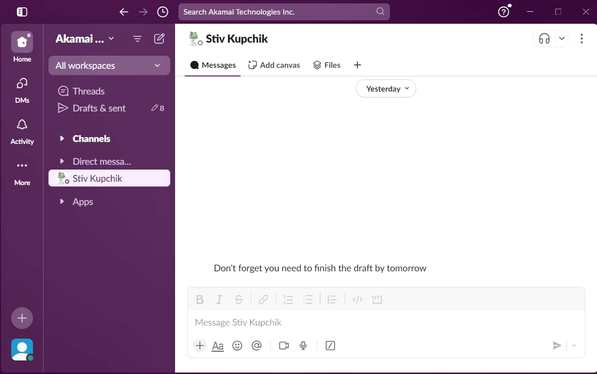  A Figura 3 é um exemplo da interface gráfica do Slack, que provavelmente é familiar para você. 