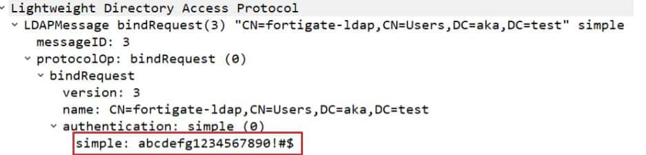 O vínculo simples de LDAP expõe a senha do usuário de texto não criptografado